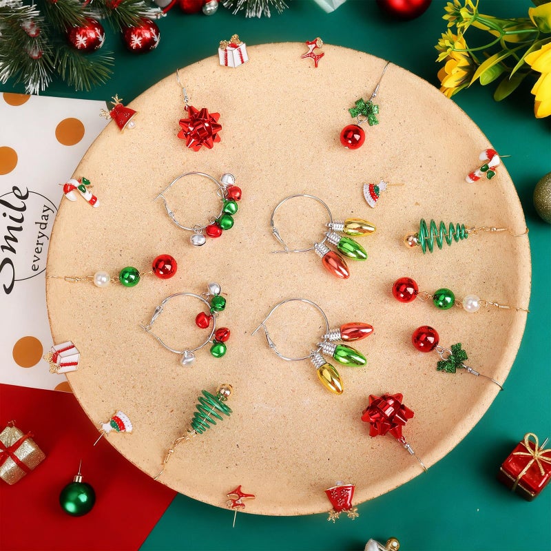 YANCHUN Christmas Earrings for Women Stuff Best Christmas Gifts 2025 Jingle Bells Tree Deer Santa Candy Snowflake Bow Earring Cute Xmas Earrings Dangle Accessories Holiday Jewelry Outfits Stocking Stuffers - Image 4
